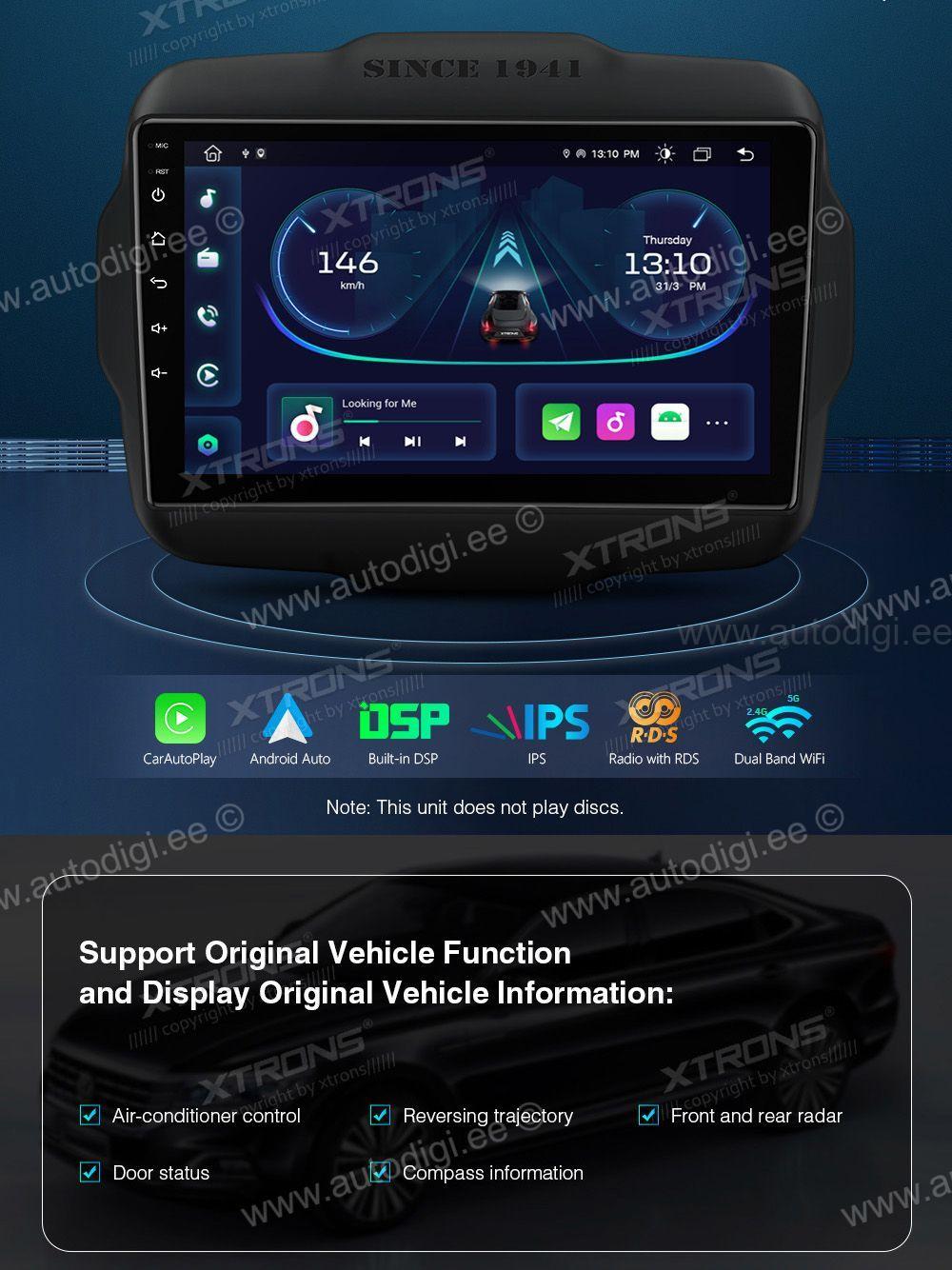 XTRONS PEP91RGJ Mudelikohane android multimeediakeskus gps naviraadio