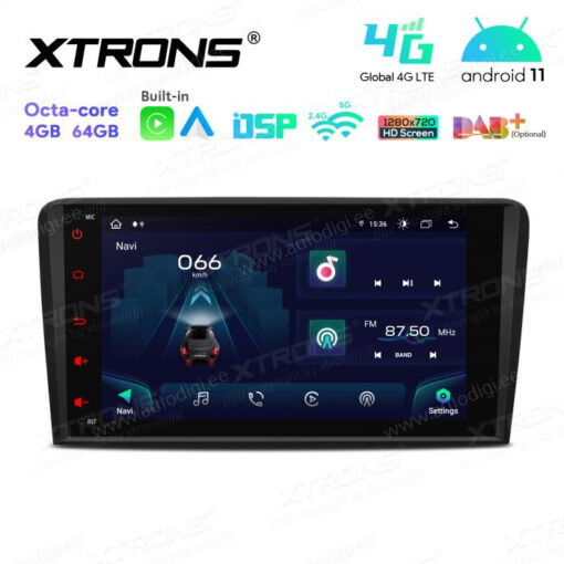 Audi Android 12 autoraadio XTRONS IA82A3AL GPS naviraadio kasutajaliides