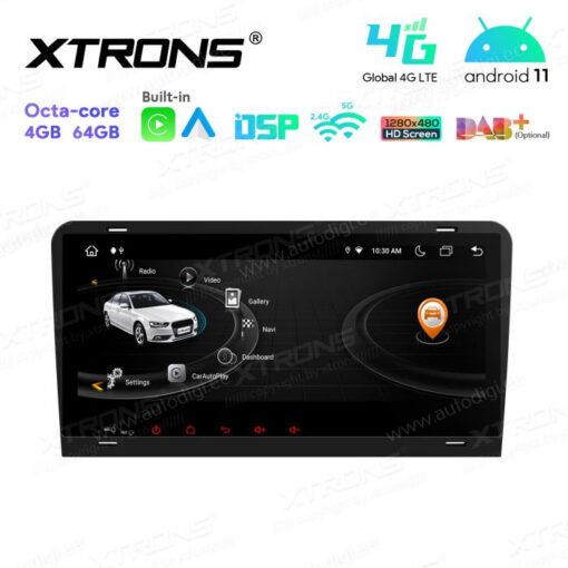 Audi Android 12 autoradio XTRONS IA82AA3LH GPS näyttösoitin käyttöliittymä