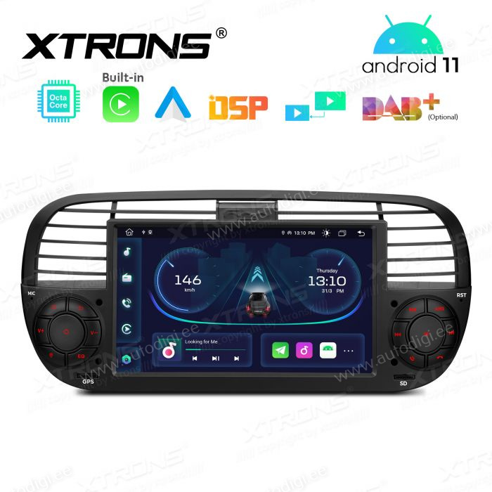 For Fiat 500 9 Carplay Car Stereo Radio Android 12 GPS Nav Wifi RDS DSP  DVR OBD