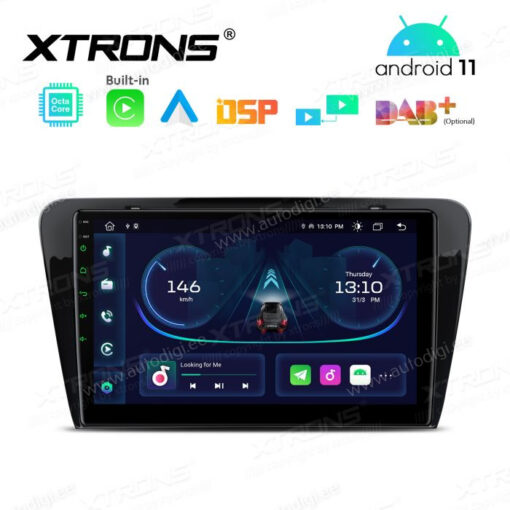 Skoda Android 12 autoradio XTRONS PEP12CTS GPS näyttösoitin käyttöliittymä