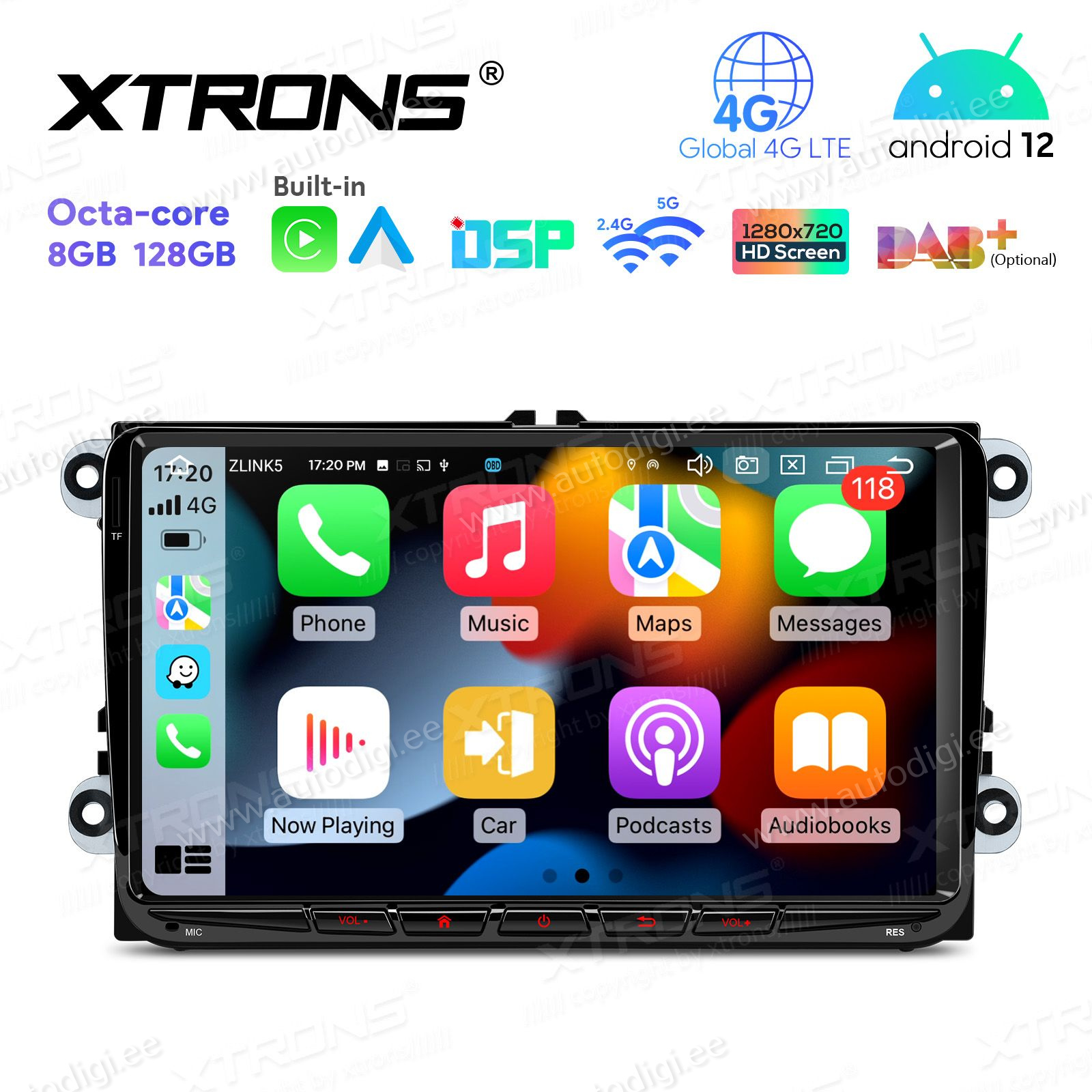 For VW Volkswagen Tiguan 2009-2016 Android12 CarPlay Radio GPS Stereo DSP  6+64GB