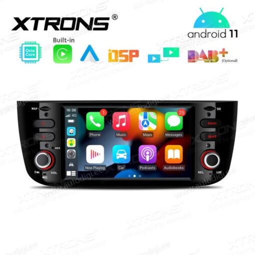 Fiat Android 12 autoradio XTRONS PE62GPFL Apple Carplay näkymä