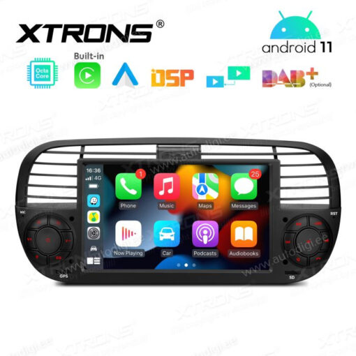 Fiat Android 12 андроид радио XTRONS PE7250FL_B Apple Carplay интерфейс