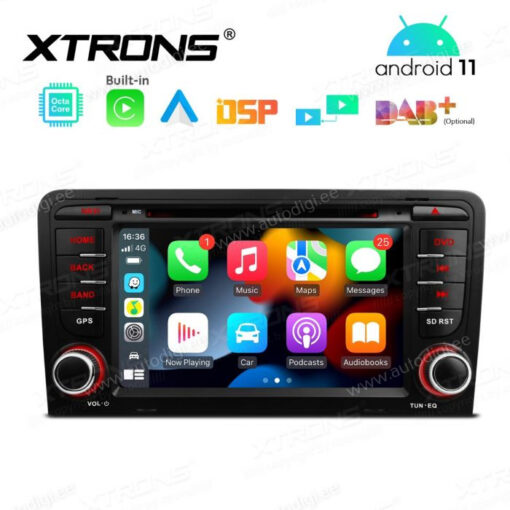 Audi Android 12 андроид радио XTRONS PE72AA3 Apple Carplay интерфейс