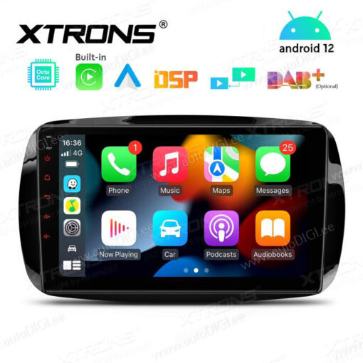 Smart Android 12 autoradio XTRONS PEP92MSMTN Apple Carplay näkymä
