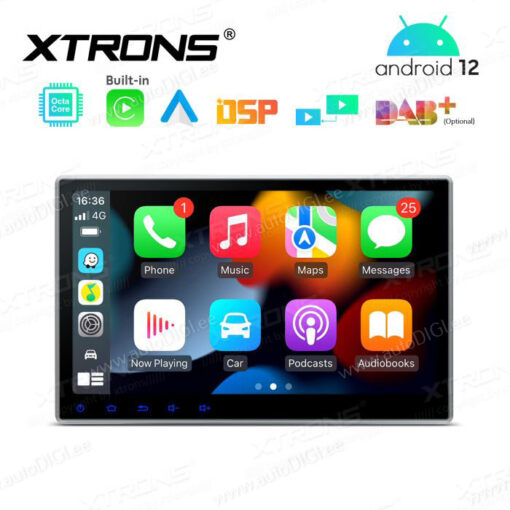 2 DIN Android 12 autoradio XTRONS TE124 Apple Carplay näkymä