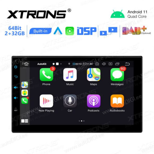 2 DIN Android 11 андроид радио XTRONS TN711L Apple Carplay интерфейс