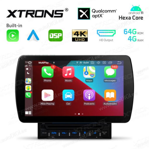 2 DIN Android 11 autoradio XTRONS TQS113 Apple Carplay näkymä