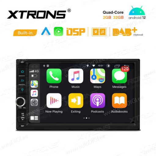 2 DIN Android 12 андроид радио XTRONS TSF721A Apple Carplay интерфейс