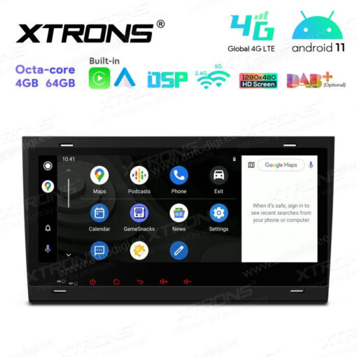 Audi Android 12 андроид радио XTRONS IA82AA4LH Android Auto интерфейс