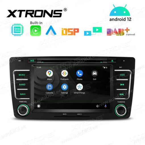Skoda Android 12 андроид радио XTRONS PE72CTS Android Auto интерфейс