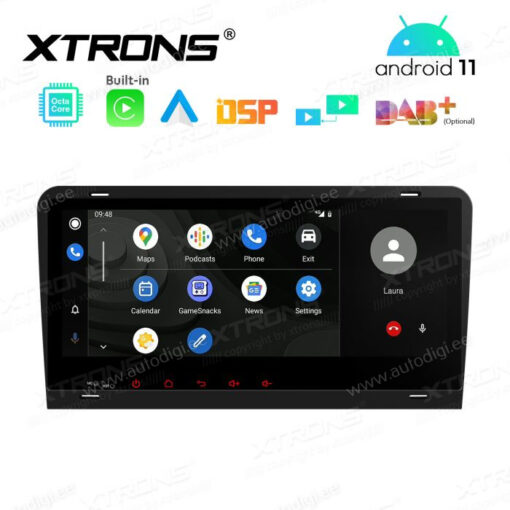 Audi Android 11 андроид радио XTRONS PE81AA3LH Android Auto интерфейс