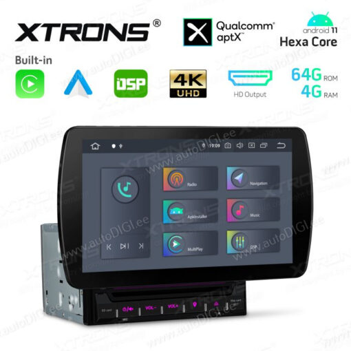 2 DIN Android 11 autoradio XTRONS TQS113 Android Auto näkymä