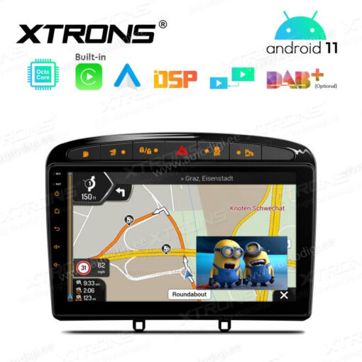 Peugeot Android 12 autoraadio XTRONS PEP92408P pilt pildis vaade