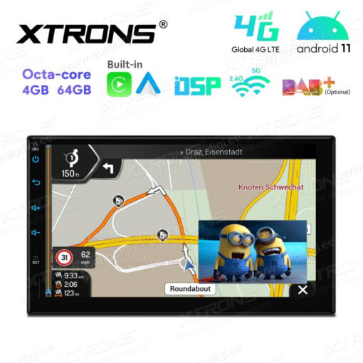 2 DIN Android 12 autoraadio XTRONS TIA723L pilt pildis vaade