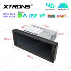 BMW Android 12 car radio XTRONS IA1239BLH size