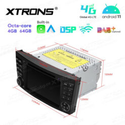 Mercedes-Benz Android 12 car radio XTRONS IA72M211 size
