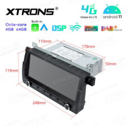 BMW Android 12 car radio XTRONS IA8246BLH size