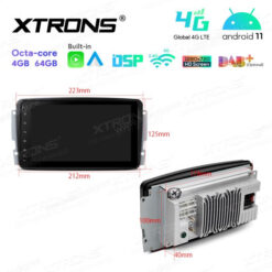 Mercedes-Benz Android 12 car radio XTRONS IA82M203L size