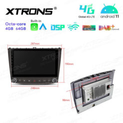 Lexus Android 12 car radio XTRONS IAP12ISL size