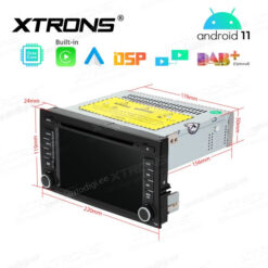 Seat Android 12 car radio XTRONS PE72LES size