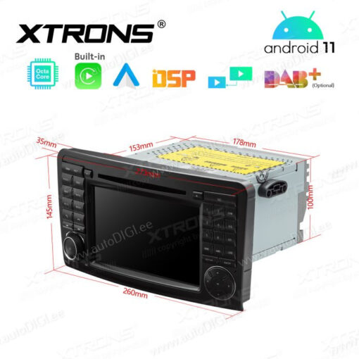 Mercedes-Benz Android 12 car radio XTRONS PE72M164 size