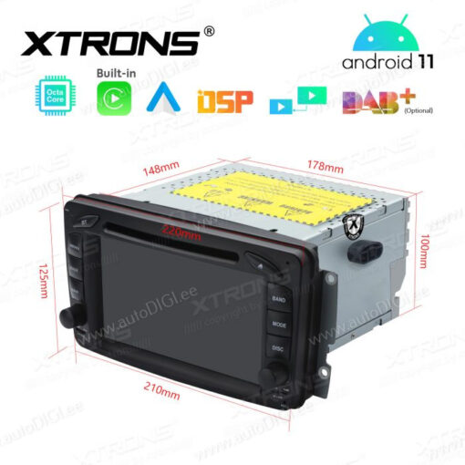 Mercedes-Benz Android 12 car radio XTRONS PE72M203 size
