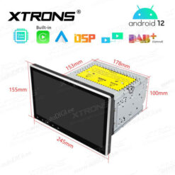 2 DIN Android 12 car radio XTRONS TE124 size