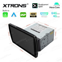 2 DIN Android 11 андроид радио XTRONS TQS113 размер