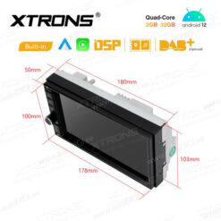 2 DIN Android 12 car radio XTRONS TSF721A size