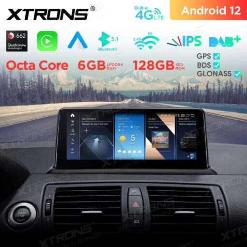 BMW Android 11 autoradio XTRONS QPB1287UN_L Apple Carplay näkymä