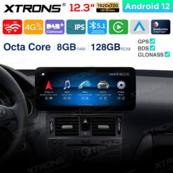 Mercedes-Benz Android 12 autoradio XTRONS QXM2240PM12C40 Apple Carplay näkymä