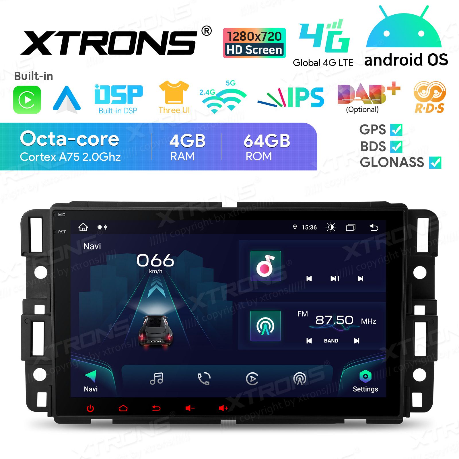 Eonon Android 14 Car Stereo – 8 Inch IPS Touchscreen – GPS, CarPlay, Bluetooth – For GMC Chevy Trucks & SUVs