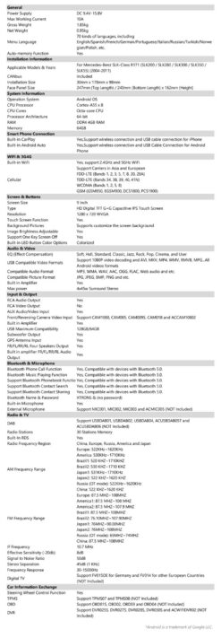 Mercedes-Benz SLK R171 (2004-2011) Xtrons IDP90M350 Android 14 autoraadio tootepilt