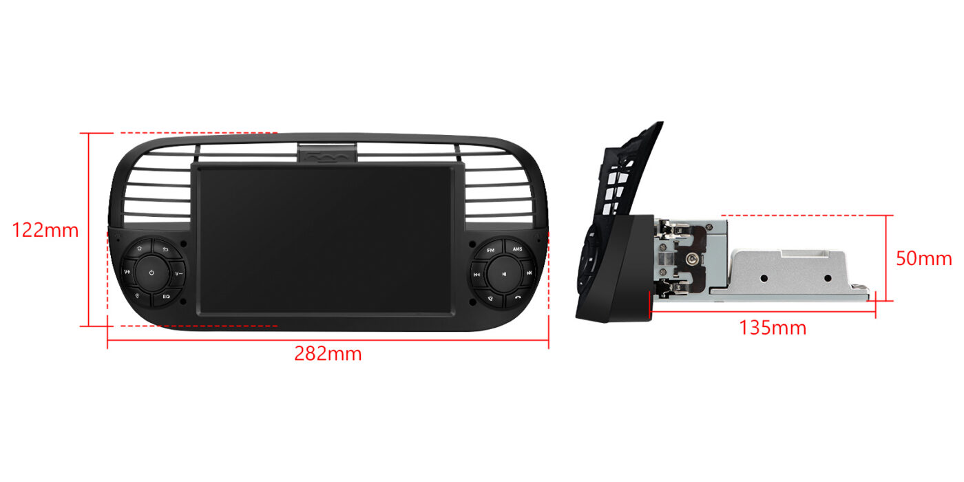 Fiat 500 (2007-2015) | Android 14 | 2+64GB | GPS autoraadio ja multimeediakeskus - Sobivus