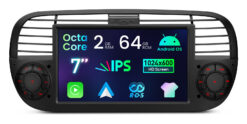 Fiat 500 (2007-2015) Xtrons IDS7050FLB Android 14 autoraadio tootepilt