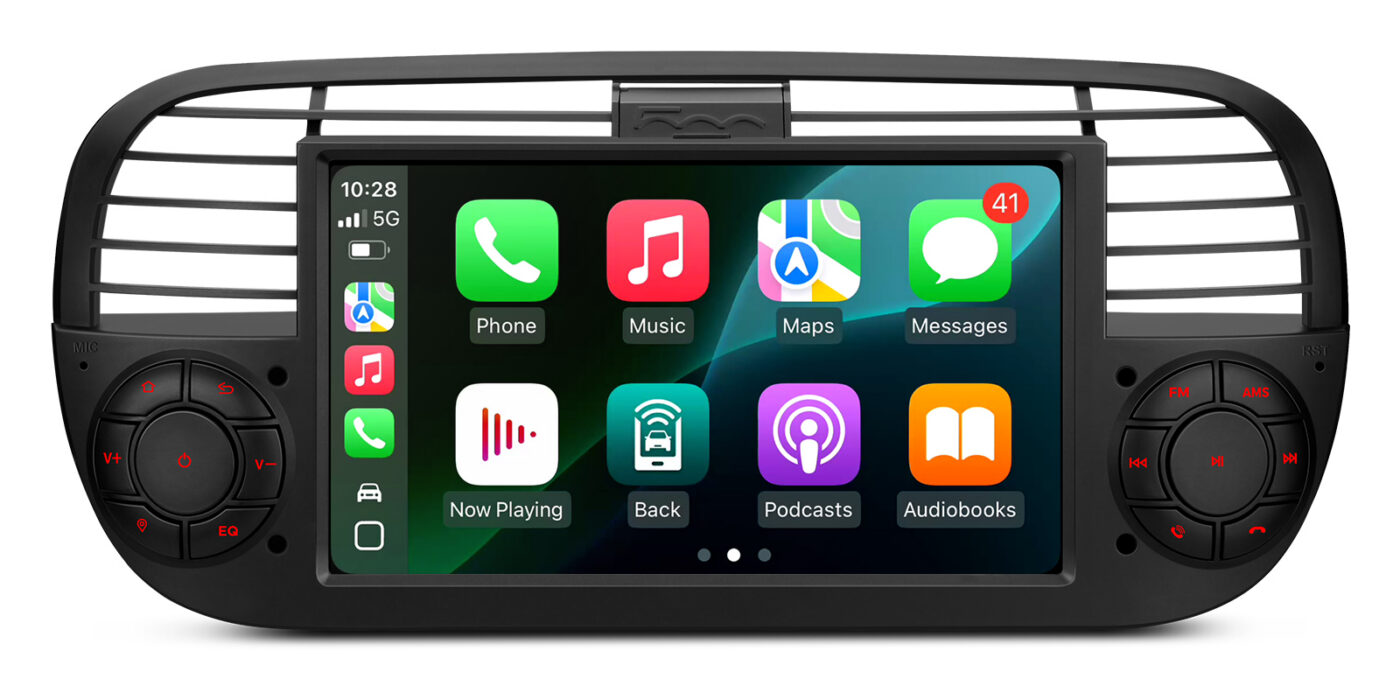 Fiat 500 (2007-2015) | Android 14 | 2+64GB | GPS autoraadio ja multimeediakeskus - Apple CarPlay ja Android Auto