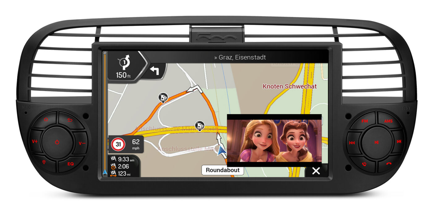 Fiat 500 (2007-2015) | Android 14 | 2+64GB | GPS autoraadio ja multimeediakeskus - GPS navigatsioon