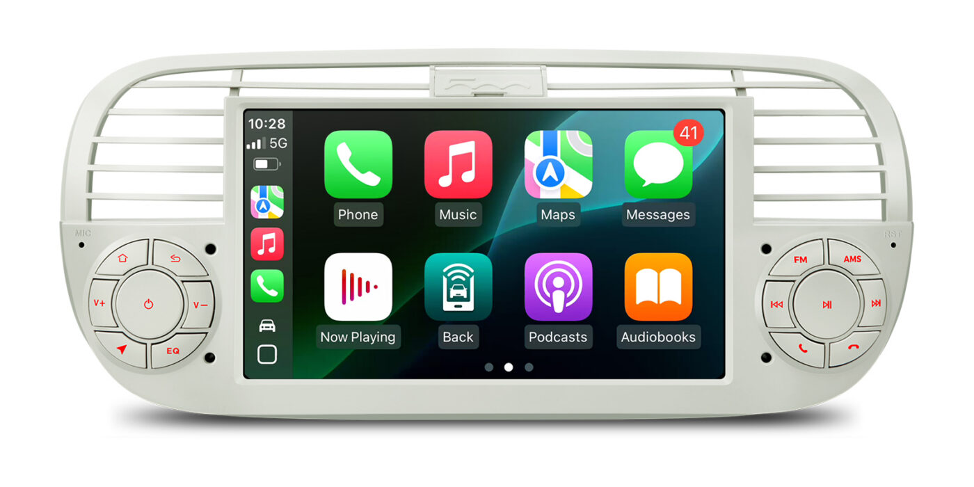 Fiat 500 (2007-2015) | Android 14 | 2+64GB | GPS autoraadio ja multimeediakeskus - Apple CarPlay ja Android Auto