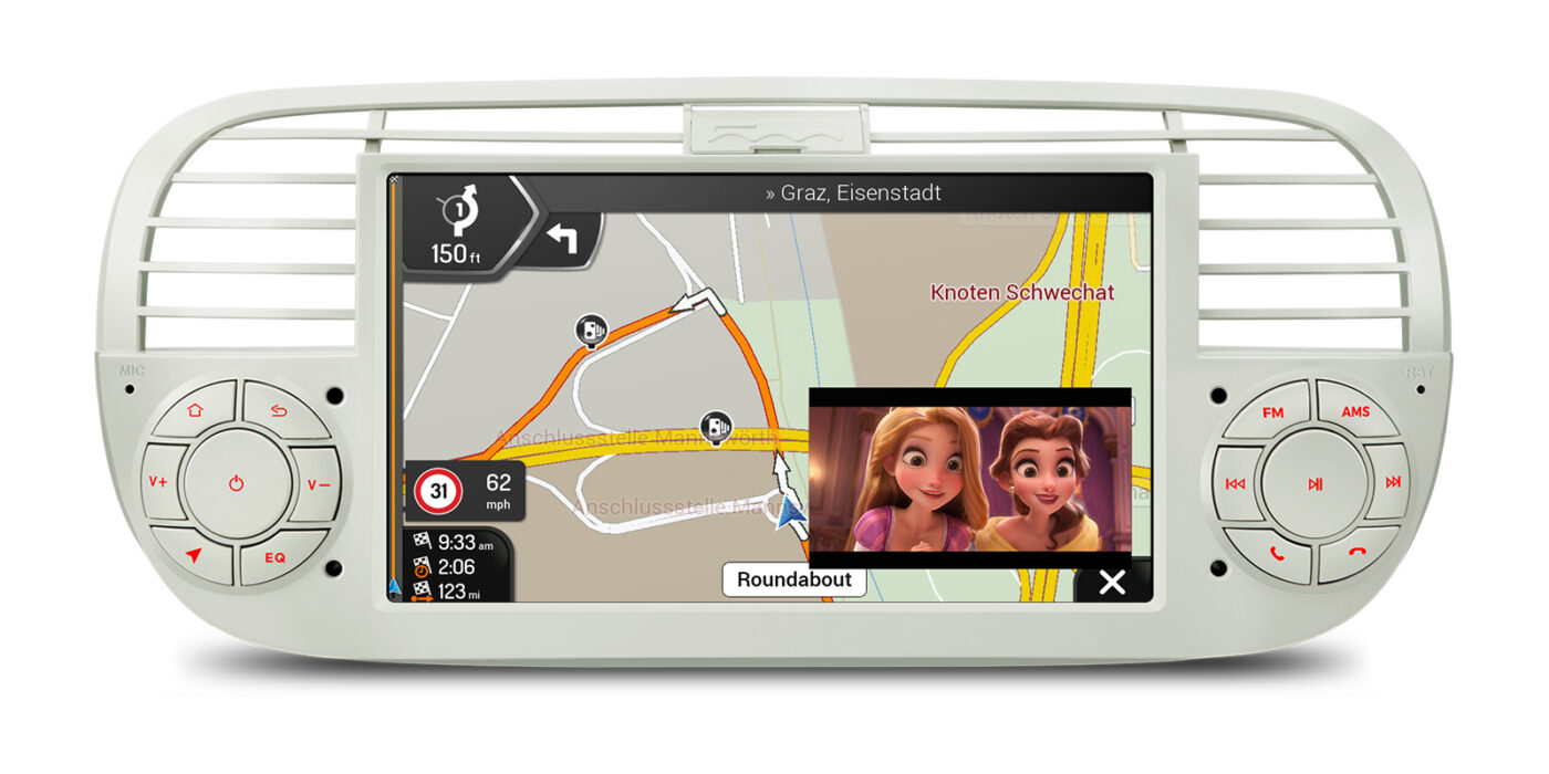Fiat 500 (2007-2015) | Android 14 | 2+64GB | GPS autoraadio ja multimeediakeskus - GPS navigatsioon