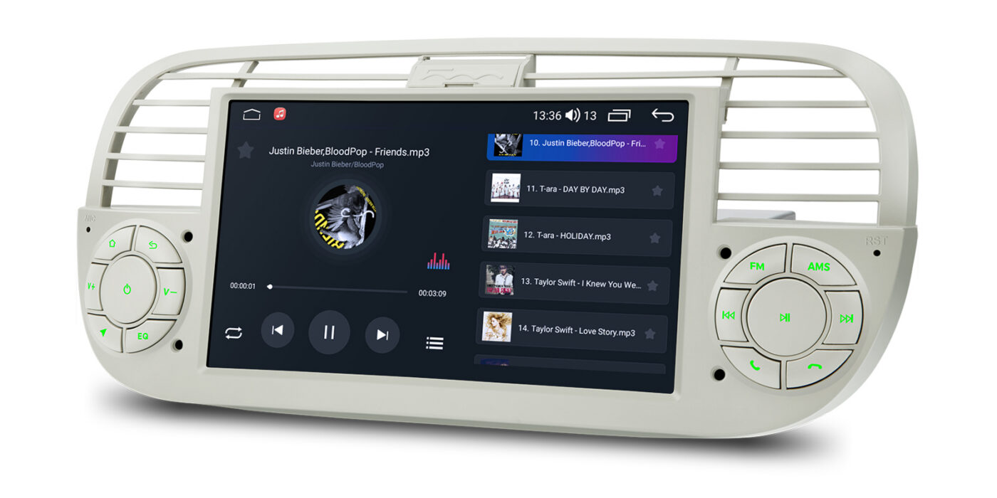 Fiat 500 (2007-2015) | Android 14 | 2+64GB | GPS autoraadio ja multimeediakeskus - DSP heli ja raadio