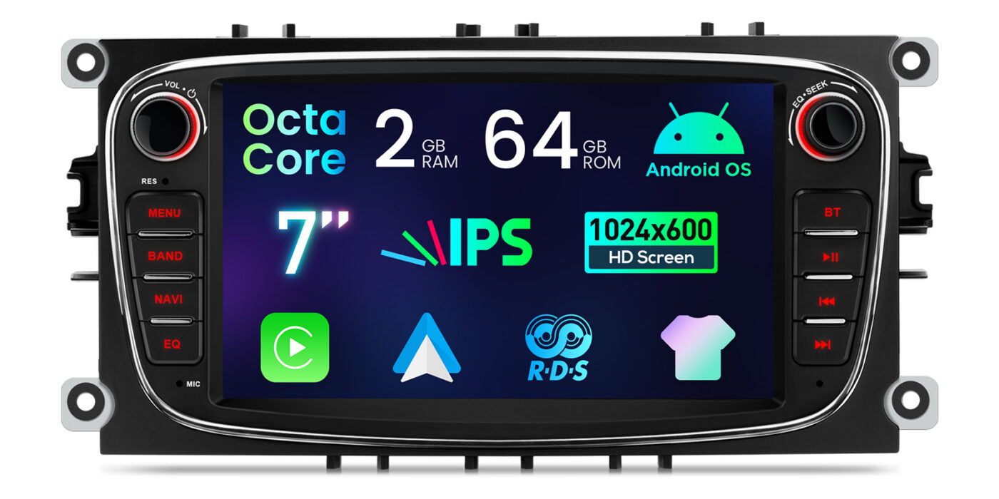 FORD MONDEO (2007-2013)/FOCUS(2008-2011)/S-MAX(2008-2011)/GALAXY(2011-2012) | Android 14 | 2+64GB | GPS autoraadio ja multimeediakeskus - Riistvara ja ekraan