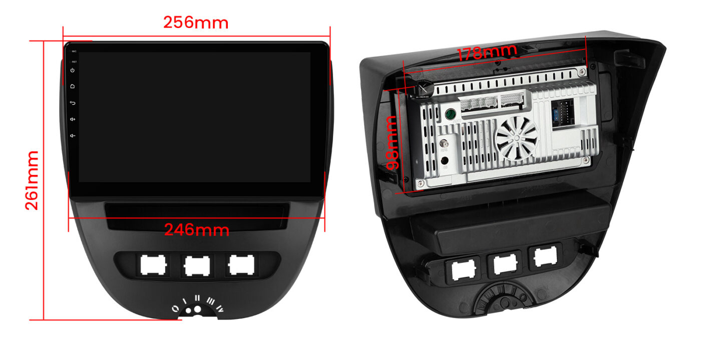Toyota Aygo | Peugeot 107 | Citroen C1 | (2005-2014) | Android 14 | 2+64GB | GPS car multimedia head unit - Compatibility
