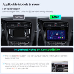 VW Golf 7 Xtrons IDSP10GFVL Android 14 autoraadio tootepilt