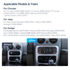 Dodge Caravan / Chrysler Voyager / Town&Country 2000 - 2007 Xtrons PX54WRJLGS Android 14 autoraadio tootepilt