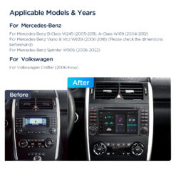Mercedes-Benz Sprinter | Vito & Viano (2006-2020) | A-Class | B-Class (2004-2012) Xtrons PX74M245GS Android 14 autoraadio tootepilt