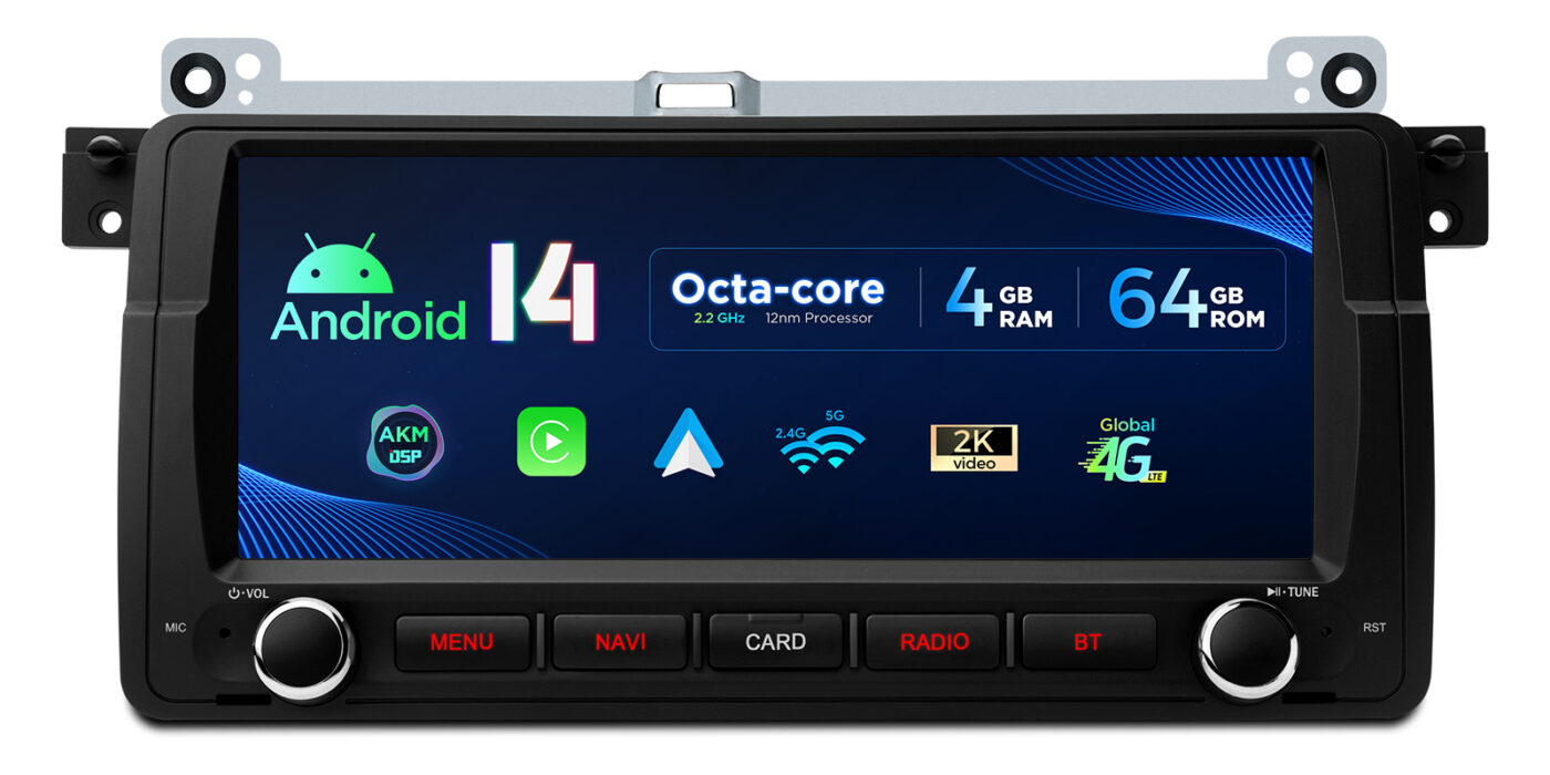 BMW 3. seeria E46 (1998-2006) | Android 14 | 4+64GB | 4G | Gyroscope | GPS autoraadio ja multimeediakeskus - Muuda oma auto multimeediakogemus nutikamaks ja kaasaegsemaks