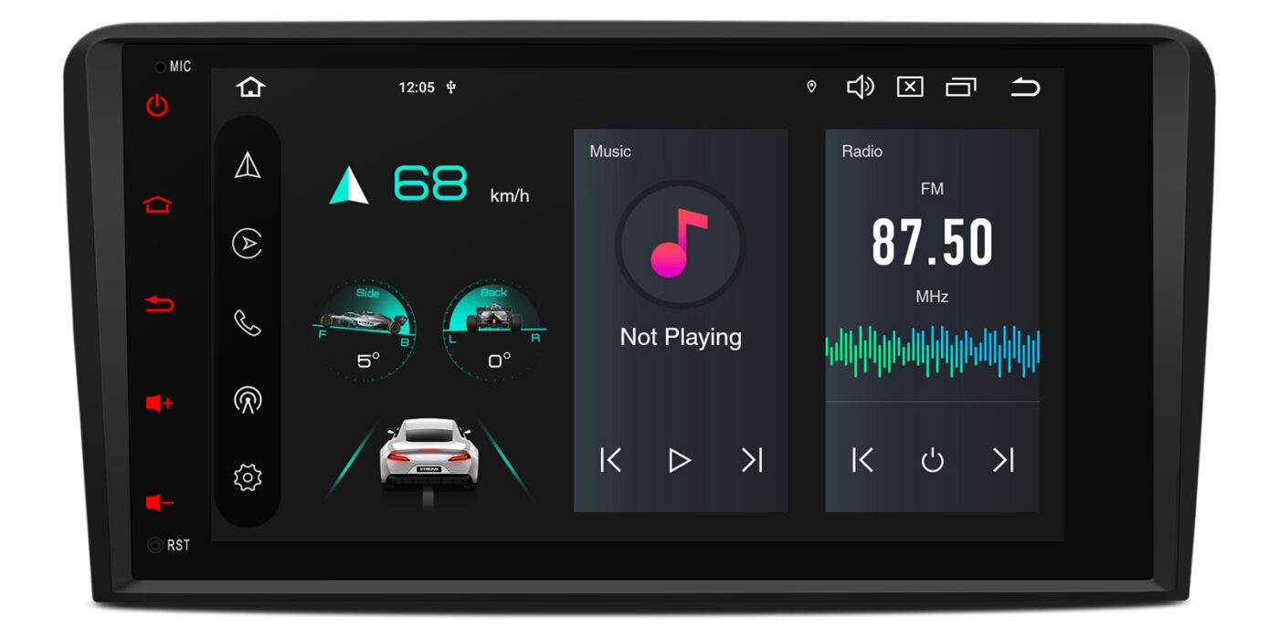 Audi A3 (2003-2012) | Android 14 | 4+64GB | 4G | Gyroscope | DAB+ | GPS autoraadio ja multimeediakeskus - Töökindel riistvara igapäevaseks kasutamiseks