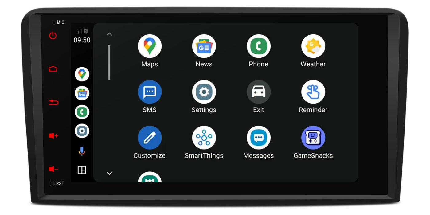 Audi A3 (2003-2012) | Android 14 | 4+64GB | 4G | Gyroscope | DAB+ | GPS autoraadio ja multimeediakeskus - Apple CarPlay ja Android Auto